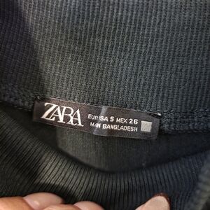 Zara Charcoal Ribbed Knit Sweater